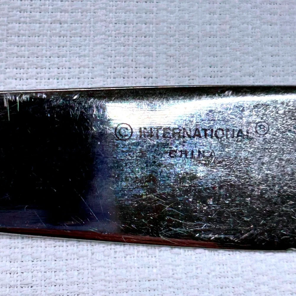 3pc International Silver Royal Bead Gold Dinner Knives 9